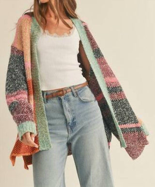 &Merci - Oversized Color Block Cardigan