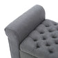 Hayes Contemporary Armed Storage Bench With Rolled Arms And Button Tufting