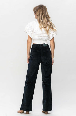 Judy Blue - Overdyed Corduroy Trouser Wide Leg Jeans