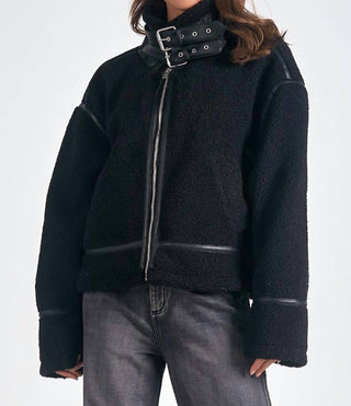 Elan - Dutton Faux Shearling Bomber Jacket