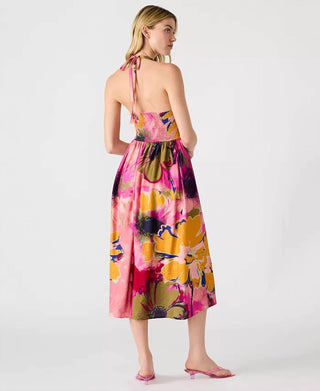 Steve Madden - Piper Stretch Smocked Waist Halter Tie Midi Dress