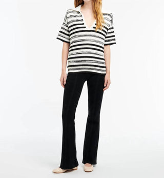 Barrie - Striped Cashmere And Cotton Polo Top