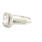 Aamiaa - 0.66 Carat Natural Diamond Emerald Cut Double Halo Engagement Ring - Size 6.5
