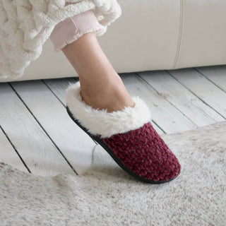 Isotoner - Women's Recycled Popcorn Chenille Erin Hoodback Slipper