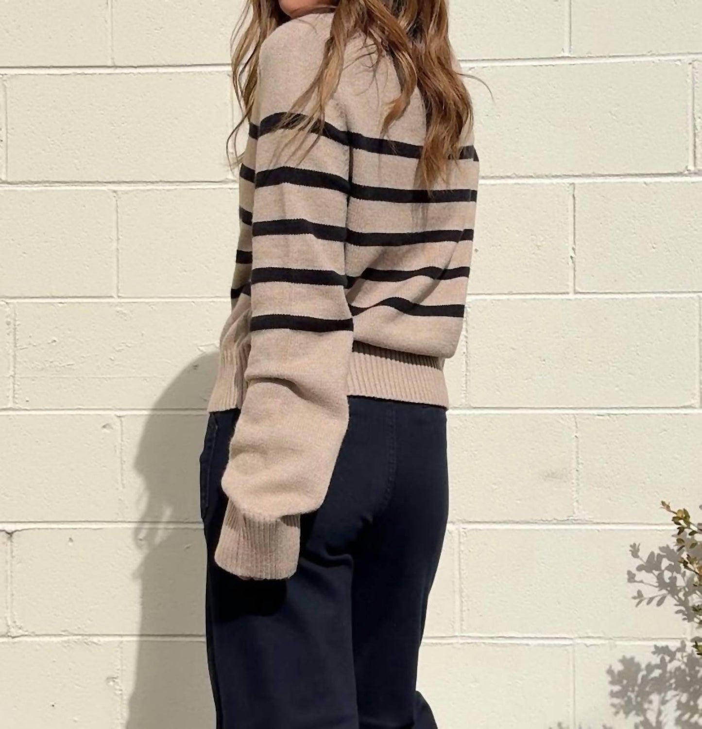 Aureum - Maxine Striped Mock Neck Sweater