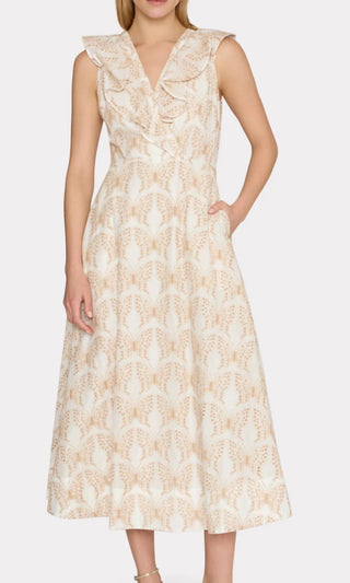 Milly - Women's Butterfly Eyelet Ruffle Midi Dress