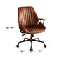 Brancaster Aluminum Top Grain Leather Office Chair - Coffee