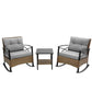 3pcs Rocking Rattan Set - Grey