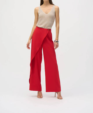 Joseph Ribkoff - Asymmetric Wrap Front Wide Leg Pants