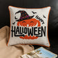 Embroidered Halloween Pumpkin Accent Pillow