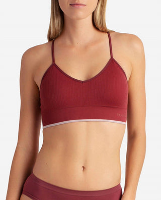 Danskin - Women's 3-pack Seamless Braid Texture Bralette With Contrast Line