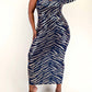 The Curve La - Plus Size Sequns Knit One Shoulder Dress With Cutout