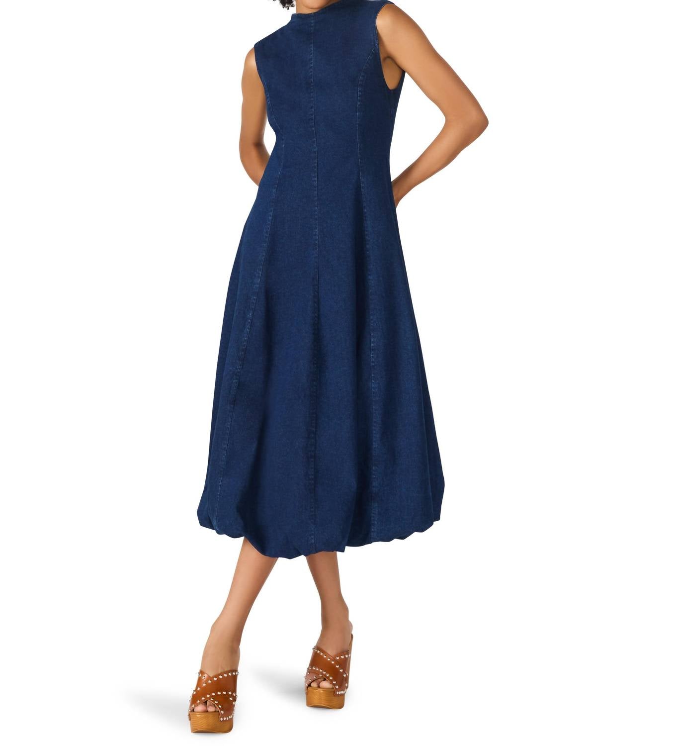 Steve Madden - Talasyn Bubble Hem Denim Midi Dress