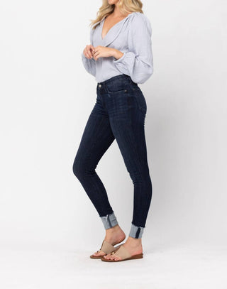 Judy Blue - Mid Rise Cuffed Skinny Jeans