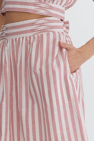 Entro - Striped Midi Skirt