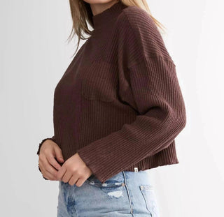 Billabong - Rib Knit Boxy Cropped Mock Top