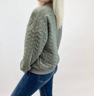 Be Cool - Comfy Wave Quilted Bomber Jacket