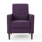 Mid-Century Modern Recliner With Button Tufted Waffle Stitch