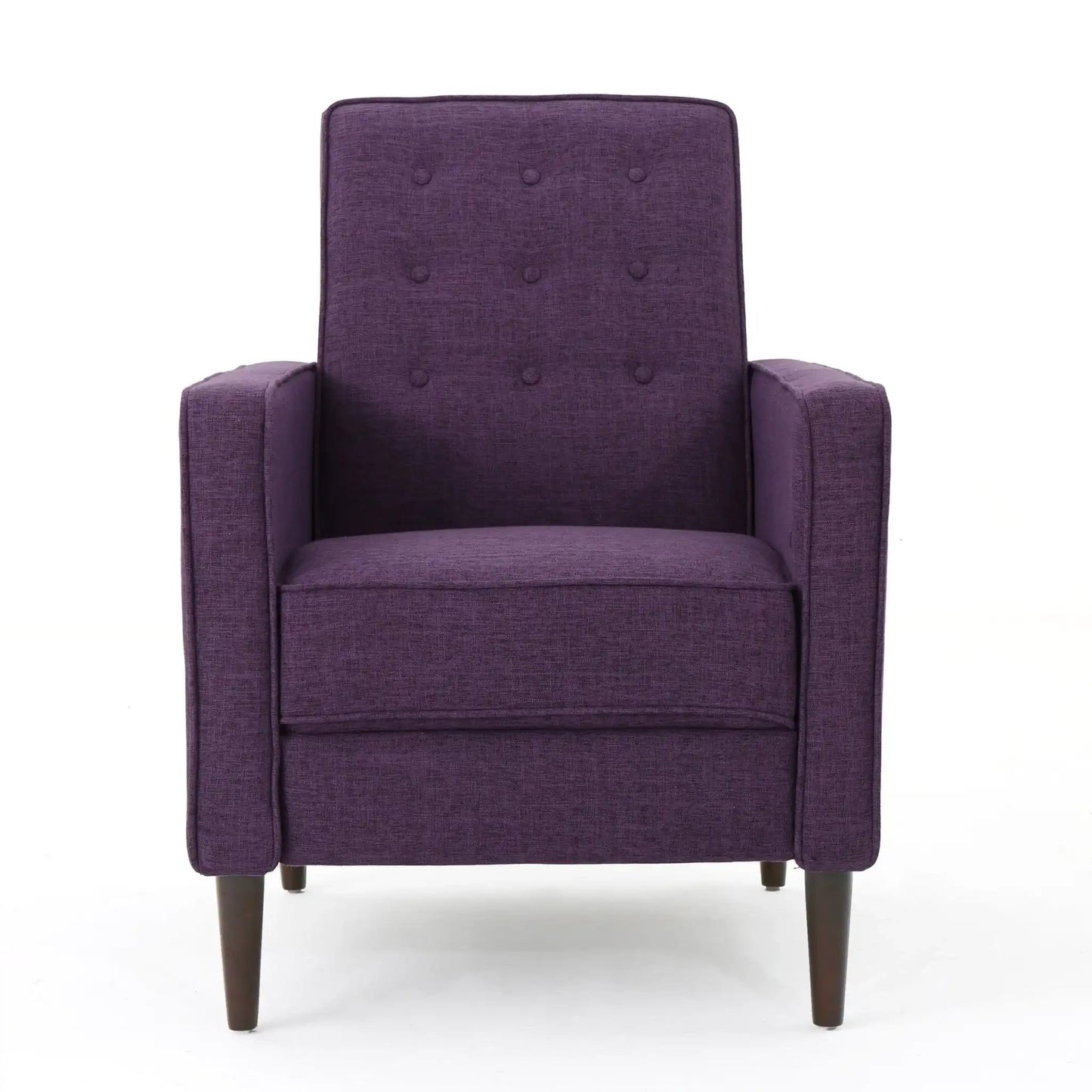 Mid-Century Modern Recliner With Button Tufted Waffle Stitch