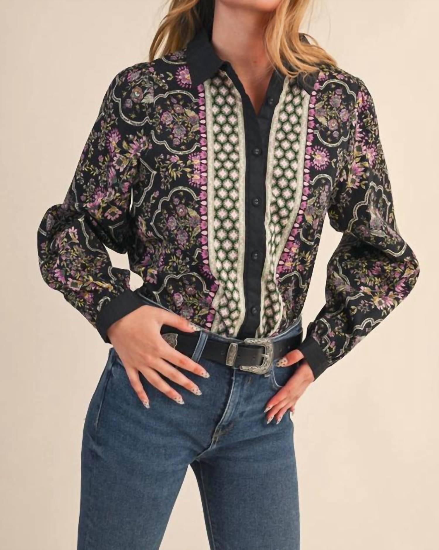 &Merci - Miley Button Up Top