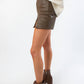 Anniewear - Faux Leather Mini Skort
