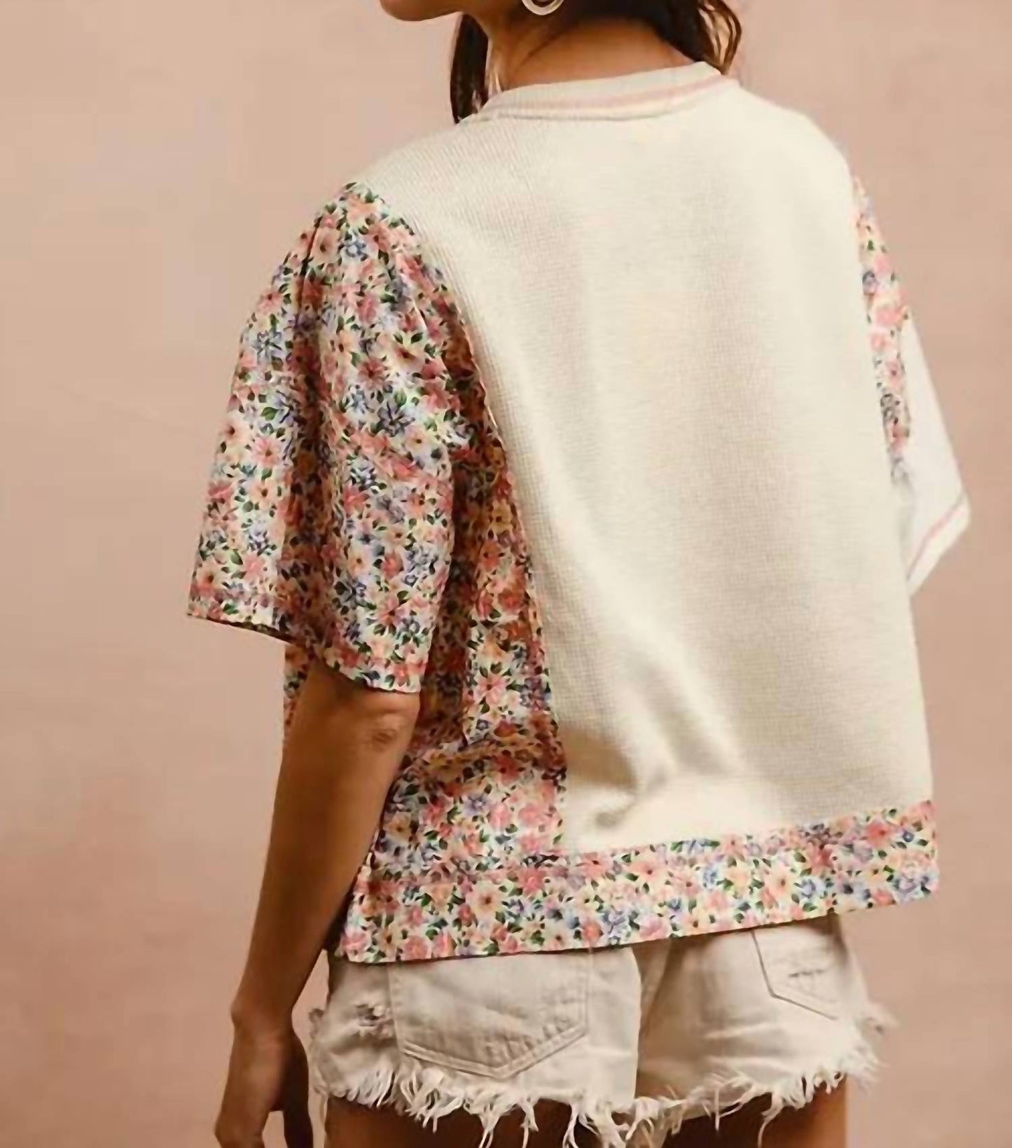 Bibi - Floral Patch Pocket Sweater Tee