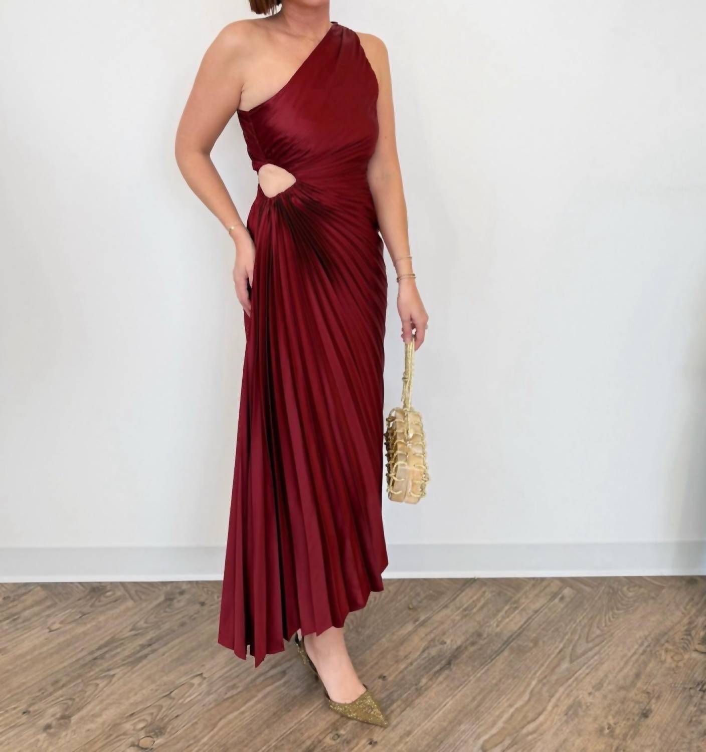Dress Forum - Bianca Asymmetrical Pleated Maxi Dress