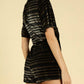 Honey Punch - Some Like It Striped Velvet Romper