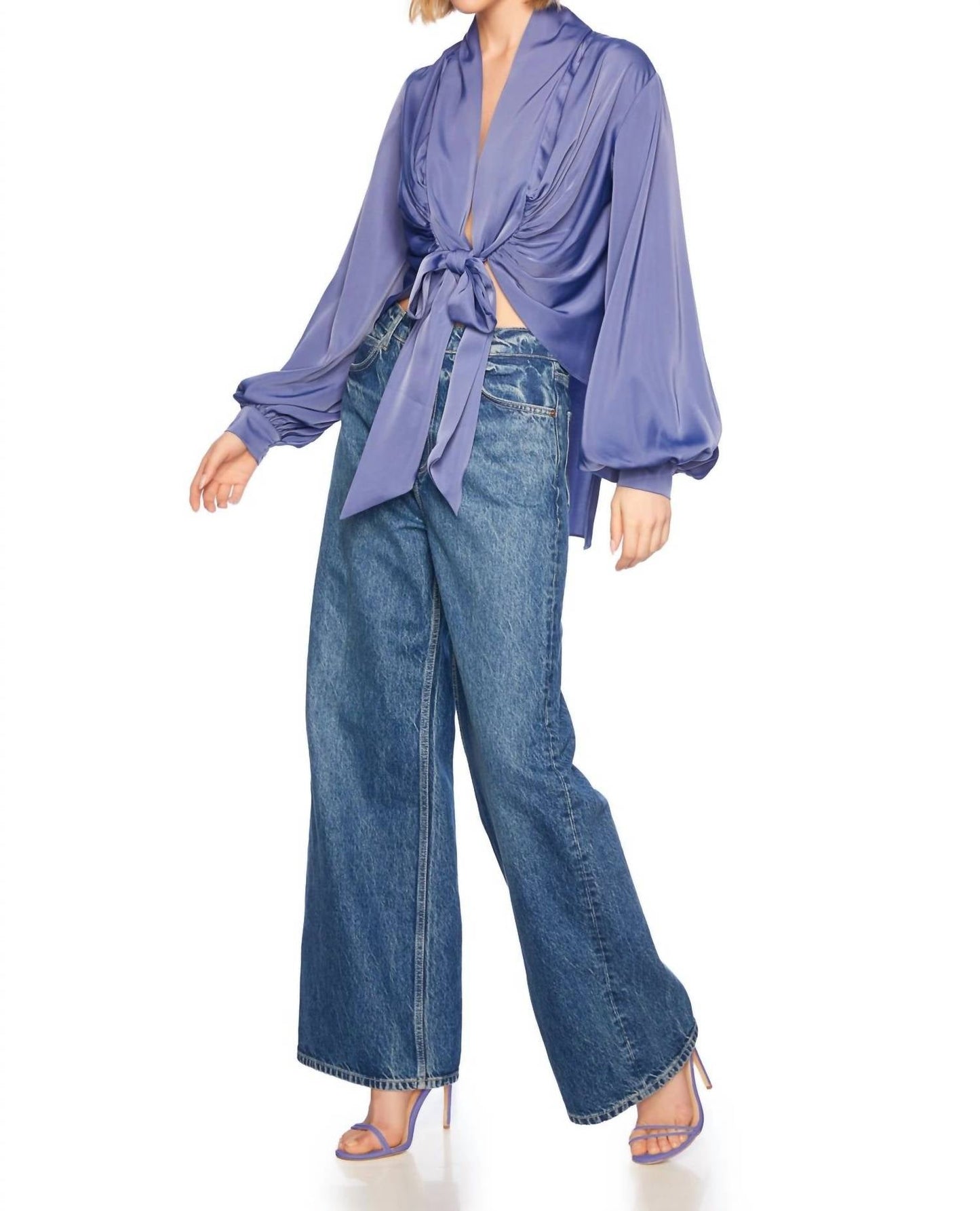 Susana Monaco - Matte Satin Tie Blouse