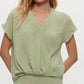 Michael Stars - Evie Gauze Short Sleeves Faux Wrap Top