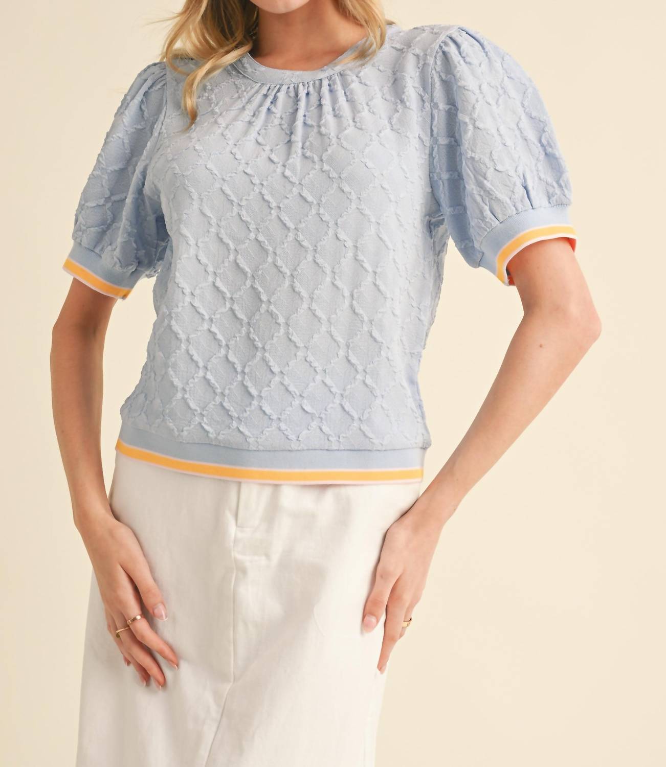 Jodifl - Nina Textured Puff Sleeve Top
