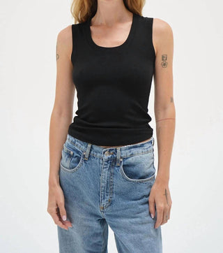 Lna - Deep U Ribbed Tank Top