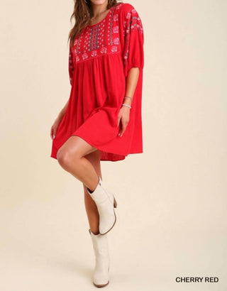 Umgee - Floral Embroidered Dress