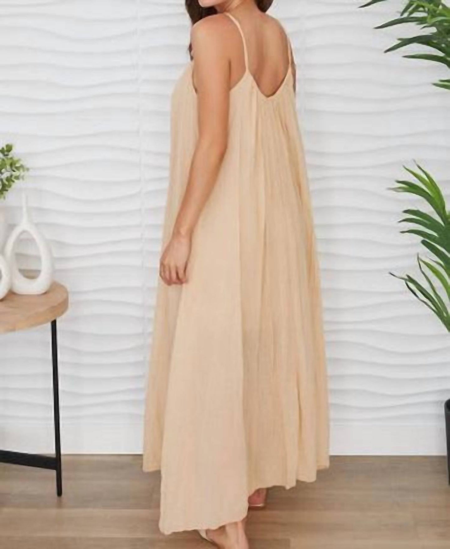 Milio Milano - Spaghetti Strap Textured Gauze Maxi Dress