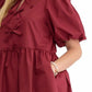Entro - Dalila Puff Sleeves Bow Detail Mini Dress