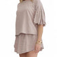 Entro - PEARL EMBELLISHED BUBBLE SLEEVE TOP
