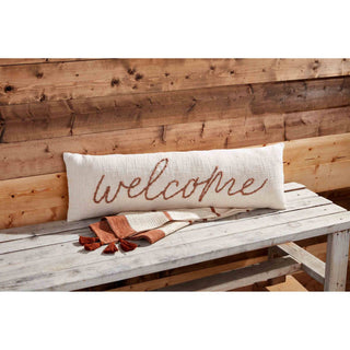 Mudpie - Welcome Embroidered Pillow