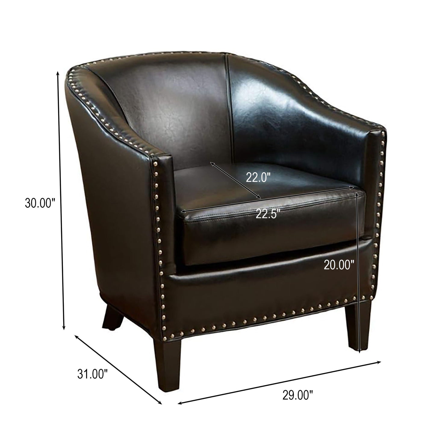 Enigmatica Upholstered Club Chair with Nailhead Trim