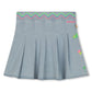 Billieblush - Kids Pleated Denim Skirt W/ Rickrack Embroidery On Waist
