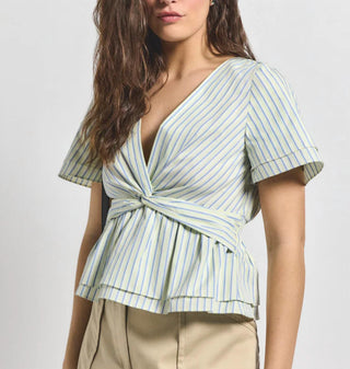 Derek Lam 10 Crosby - Caspien Twist Neck Short Sleeve Top