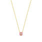 Eklexic - Women's Pink Enamel & Cubic Zirconia Channel Rondelle Necklace