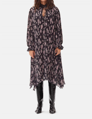 Ganni - Pleated Georgette Midi Dress