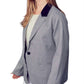 &Merci - Contrast Lapel Collar Houndstooth Blazer