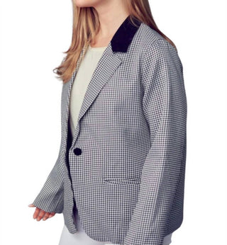 &Merci - Contrast Lapel Collar Houndstooth Blazer