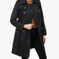 London Fog - Double Breasted Hooded Trench Coat With Waist Belt