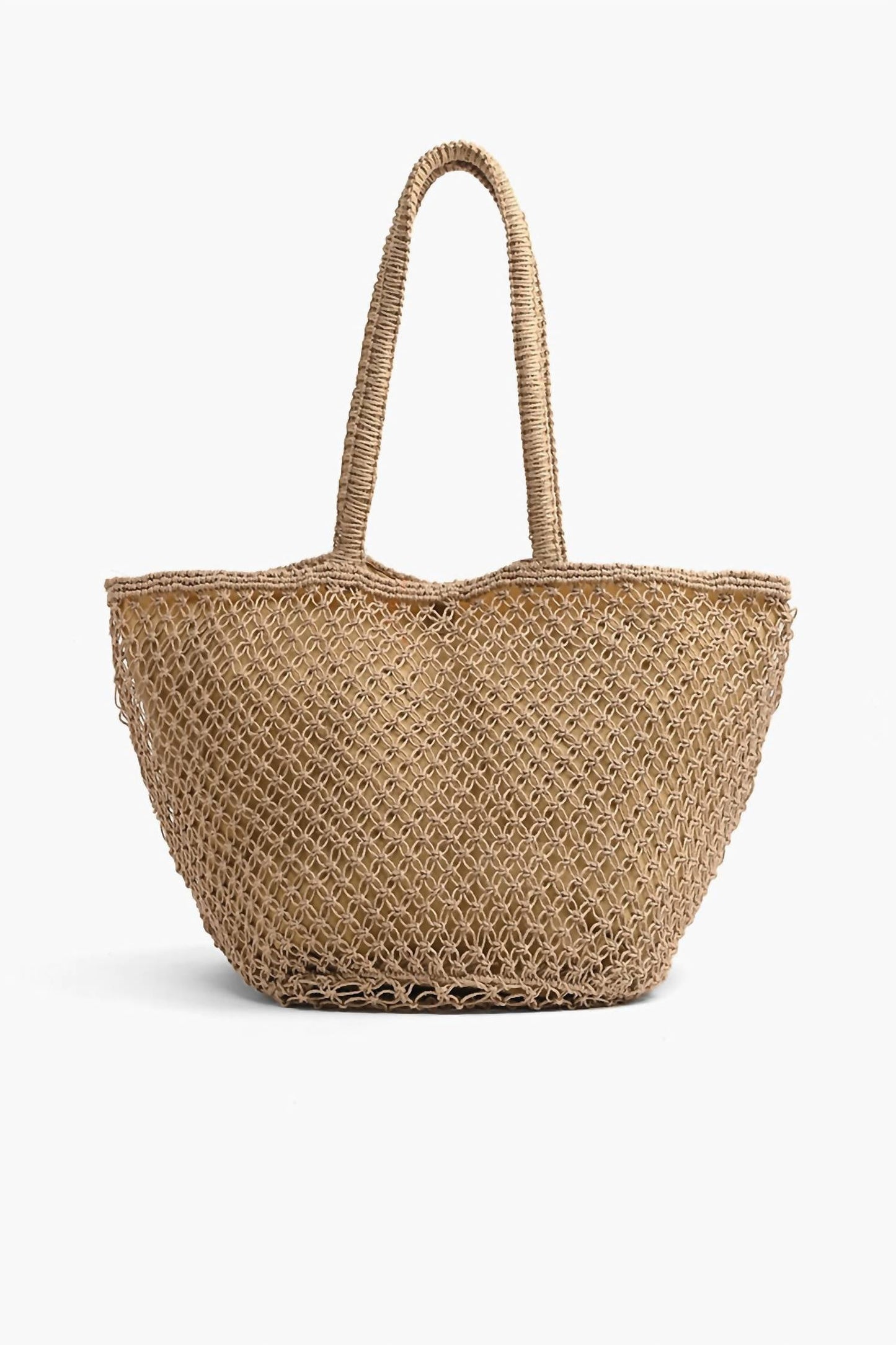 America & Beyond - Women's Beach Please Beaded Macrame Jute Tote