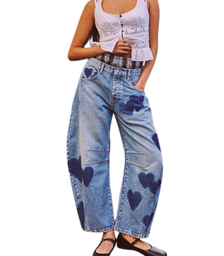 Core In Fashion - Heart Patch Wide Leg Denim