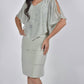 Frank Lyman - Knit Dress With Chiffon Overlay