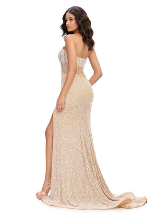 Ashleylauren - Fully Beaded Strapless Gown