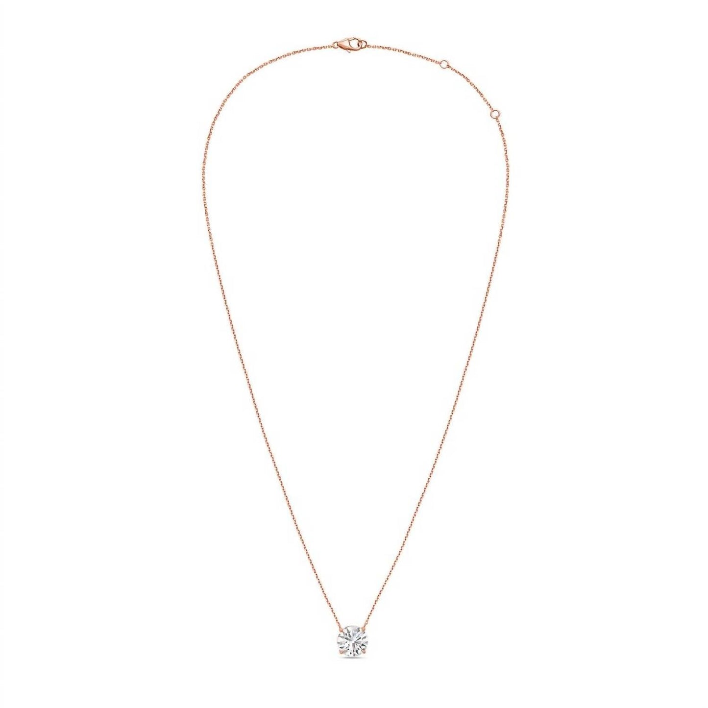 Diana M Jewels - Women's Lab Grown Round Diamond Solitaire Pendant Necklace